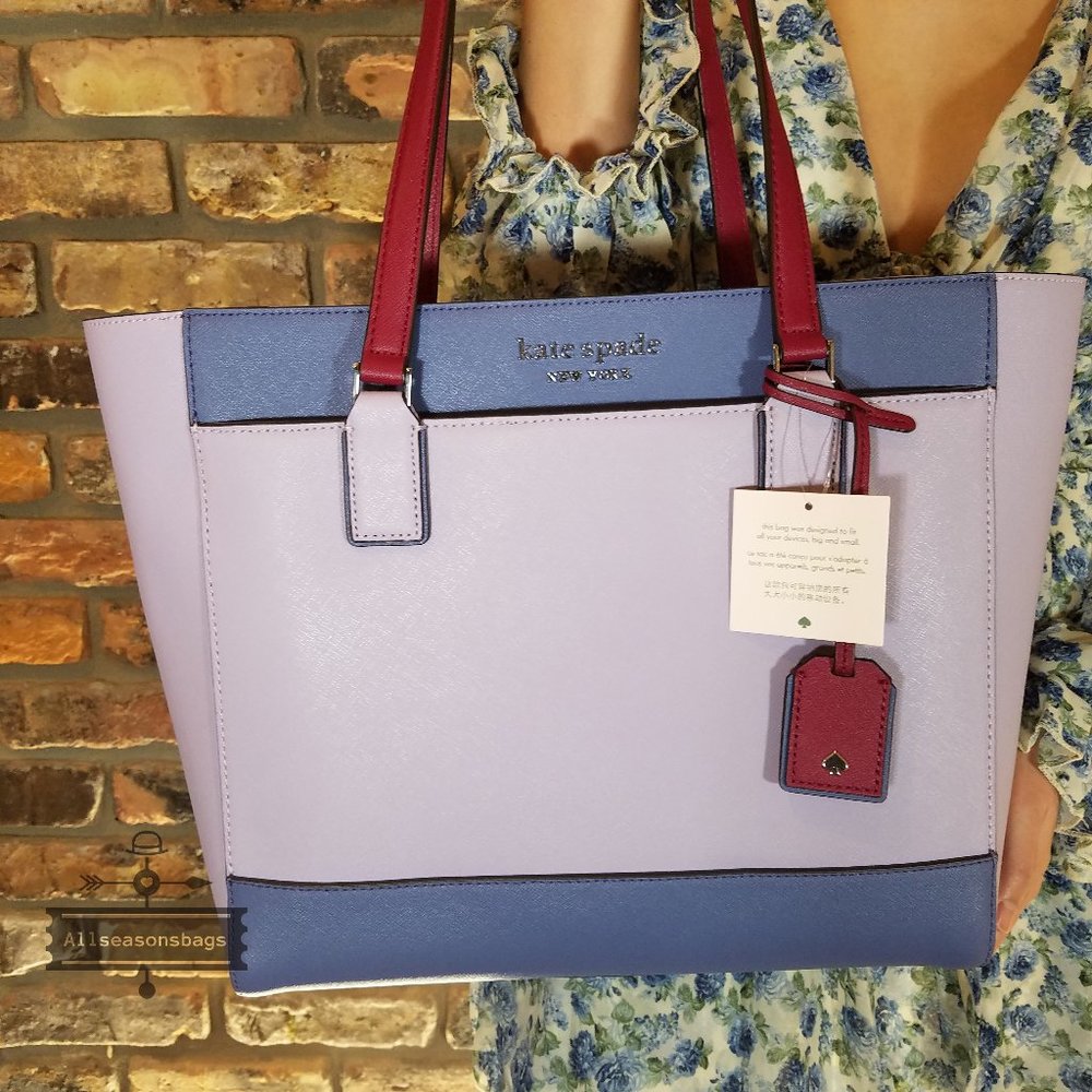 Kate Spade Lavender Purple Laptop Tote LARGE NWT - Picture 2 of 6
